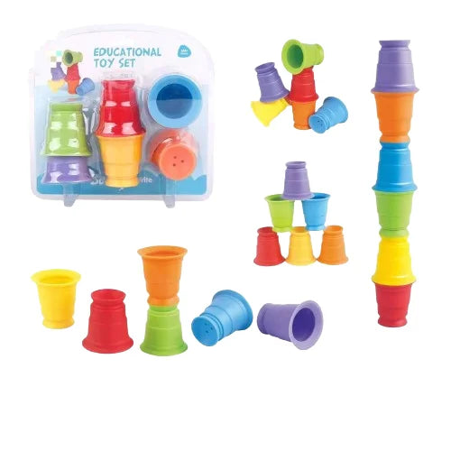 KTX-969171 Soft Baby Stacking & Nesting Circle Toy - Educational Building Rings for Kids 0-14 Years