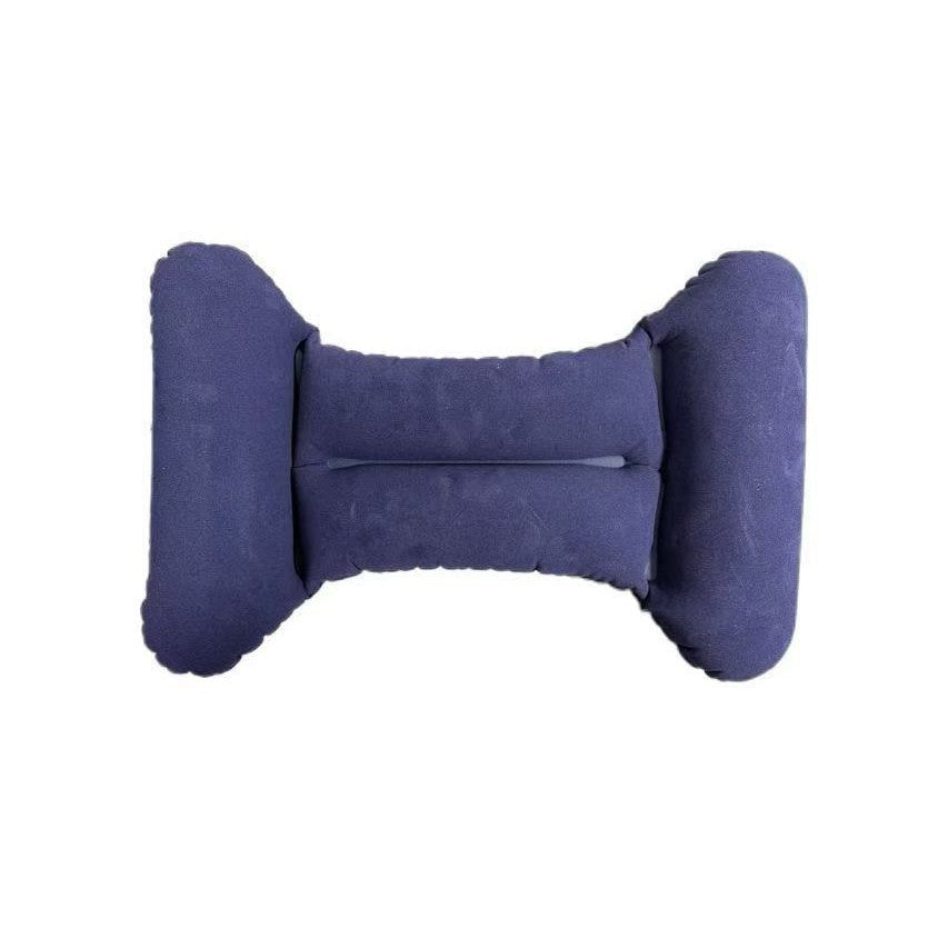 HKM-969299 H-Type Inflatable Backrest Pillow for Car Travel - Gray, Dark Blue, Peacock Blue