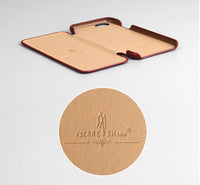 HKM-969427 First Layer Cowhide Flip Leather Case for Apple Phones - Business Style with Handmade Oil Wax Texture