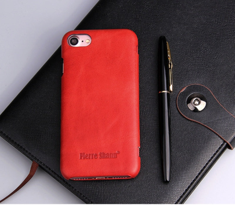 HKM-969427 First Layer Cowhide Flip Leather Case for Apple Phones - Business Style with Handmade Oil Wax Texture