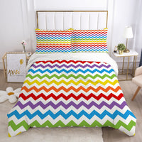 HKM-969491 Cartoon Geometric Pattern Digital Print Bedding Set in Various Sizes