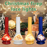HKM-969619 Luminous Christmas Fireplace Decoration - 9x21.5cm Red, White, Yellow, Blue Light Display