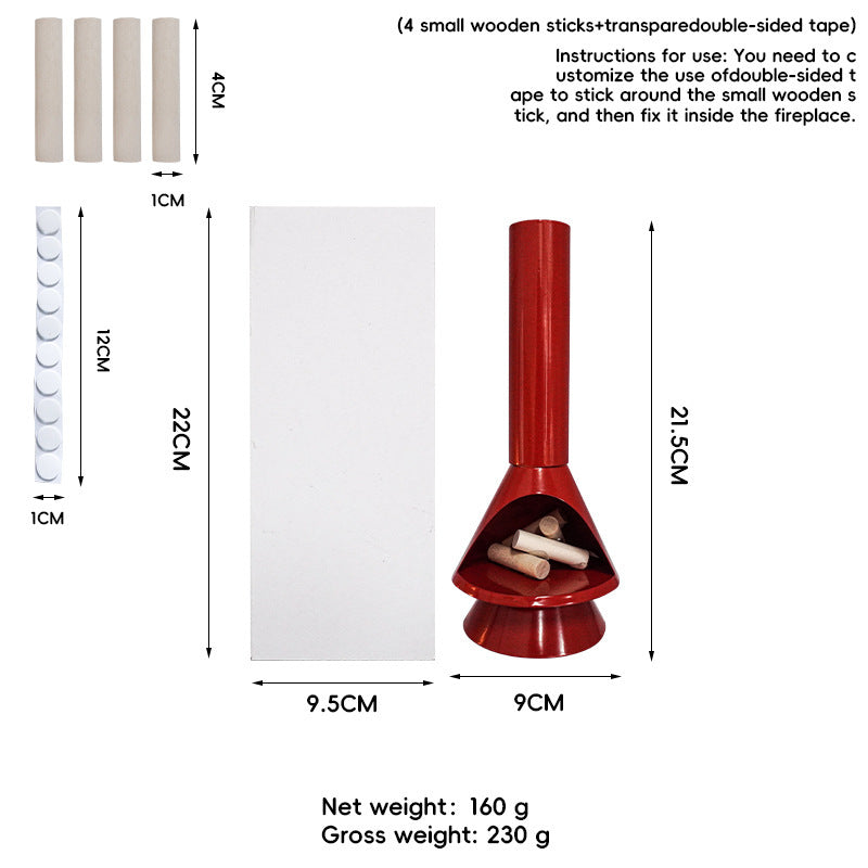 HKM-969619 Luminous Christmas Fireplace Decoration - 9x21.5cm Red, White, Yellow, Blue Light Display