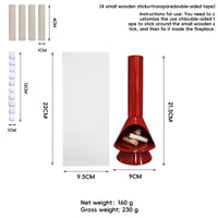 HKM-969619 Luminous Christmas Fireplace Decoration - 9x21.5cm Red, White, Yellow, Blue Light Display