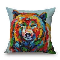 HKM-969875 Animal Art Linen Pillowcase - 45x45CM Simple Modern Design