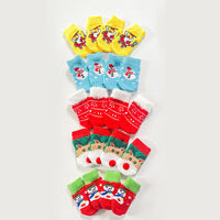 HKM-970003 Christmas-Themed Pet Dog Socks with Cartoon Designs - Elk and Snowman Patterns in Various Sizes