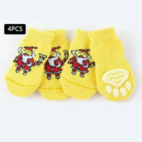 HKM-970003 Christmas-Themed Pet Dog Socks with Cartoon Designs - Elk and Snowman Patterns in Various Sizes