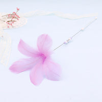 HKM-970131 Colorful Feather Cat Teaser Wand for Playful Interaction - Safe Materials, 38cm Long