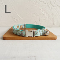 HKM-970195 Floral Print Dog Collar with Drawstring Bow - Polyester Material