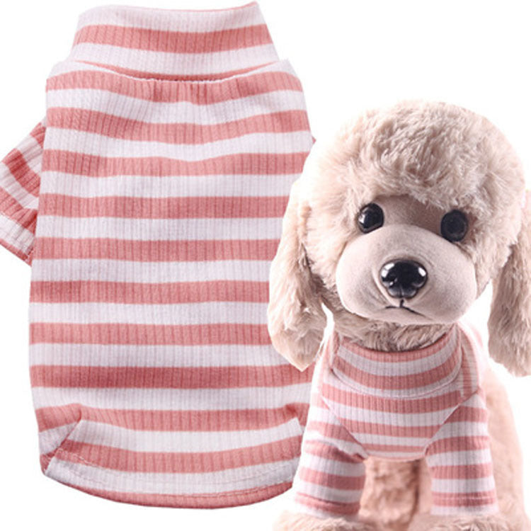 HKM-970195 Striped Stretch Leggings for Pets - Elastic Cotton in Gray/White, Pink/White, Red/Blue, Black