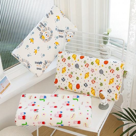 HKM-970451 Children's Natural Latex Rebound Pillow with Fun Prints - Available in Various Sizes and Designs