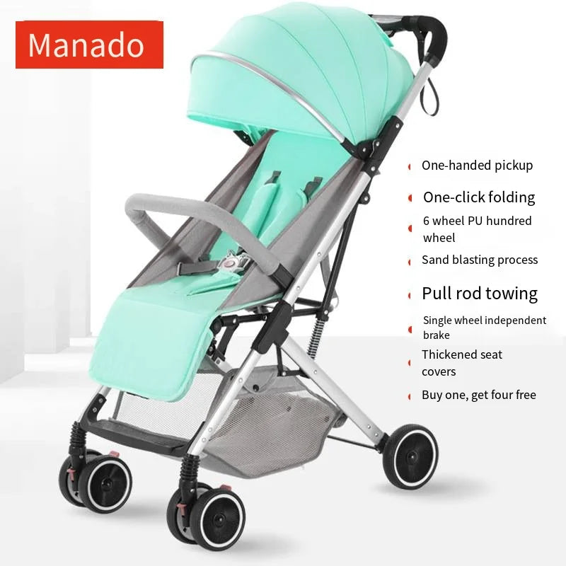 KTX-970515 Aluminium Alloy Frame One-Hand Fold Travel System Stroller with Brake