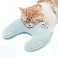 HKM-970515 U-Shaped Orthopedic Pet Pillow for Cats and Puppies - Soft Support with Joint Relief, 10.6x9.8 Inch, Cozy Design in Blue