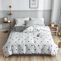 HKM-970643 Korean Floral Cotton Quilt Cover Set - Soft and Breathable Bedding in Plant Print - Size 220x240 cm