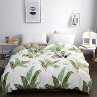 HKM-970643 Korean Floral Cotton Quilt Cover Set - Soft and Breathable Bedding in Plant Print - Size 220x240 cm