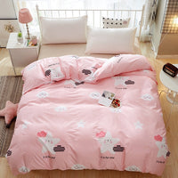HKM-970643 Korean Floral Cotton Quilt Cover Set - Soft and Breathable Bedding in Plant Print - Size 220x240 cm