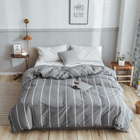 HKM-970643 Korean Floral Cotton Quilt Cover Set - Soft and Breathable Bedding in Plant Print - Size 220x240 cm