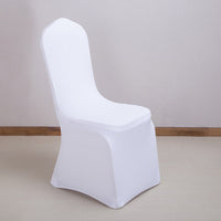 HKM-970707 Stretchable White Chair Cover for Standard Chairs (Height: 85-105cm, Seat Length: 40-50cm)