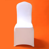 HKM-970707 Stretchable White Chair Cover for Standard Chairs (Height: 85-105cm, Seat Length: 40-50cm)