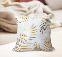 HKM-970771 Flannel Pillow Cover with Stripes and Love Leaves Design, 45x45cm