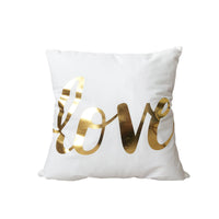 HKM-970771 Flannel Pillow Cover with Stripes and Love Leaves Design, 45x45cm
