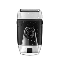 HKM-970835 USB Rechargeable Electric Shaver - Black and Silver, 2-Hour Use, 5W Power, Waterproof Cleaning