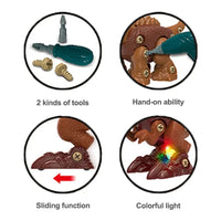 HKM-971283 DIY 3D Dinosaur Puzzle Blocks Toy with Drill for Ages 2-13