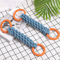 HKM-971411 Durable Chewable Cotton Knot Dog Toy with Double-ring Design for Tooth Cleaning and Teething Relief