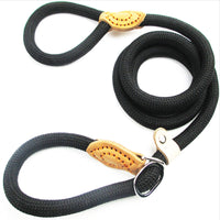 HKM-971603 Durable 2.1M Nylon Dog Leash with Hand Holding Rope - Brown