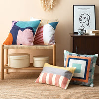 HKM-971603 Embroidered Cotton Cushion with Polyester Fiber Core for Home and Decor