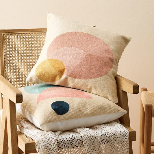 HKM-971603 Embroidered Cotton Cushion with Polyester Fiber Core for Home and Decor