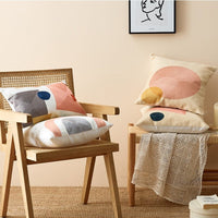 HKM-971603 Embroidered Cotton Cushion with Polyester Fiber Core for Home and Decor