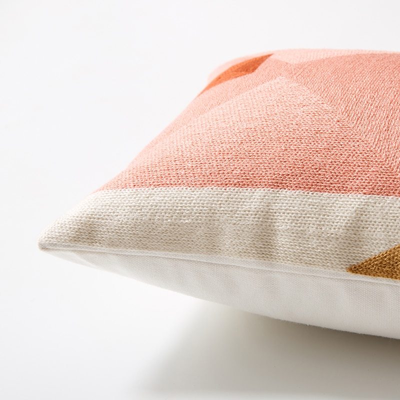 HKM-971603 Embroidered Cotton Cushion with Polyester Fiber Core for Home and Decor