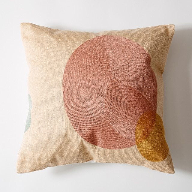HKM-971603 Embroidered Cotton Cushion with Polyester Fiber Core for Home and Decor