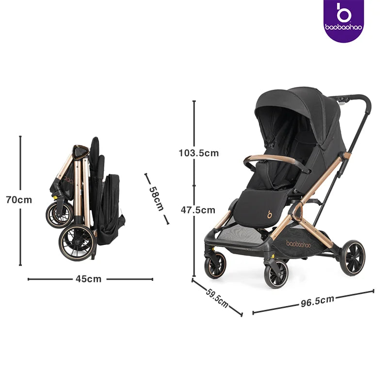 KTX-971667 High Landscape 3 in 1 Baby Stroller with Carriage and Pram Features