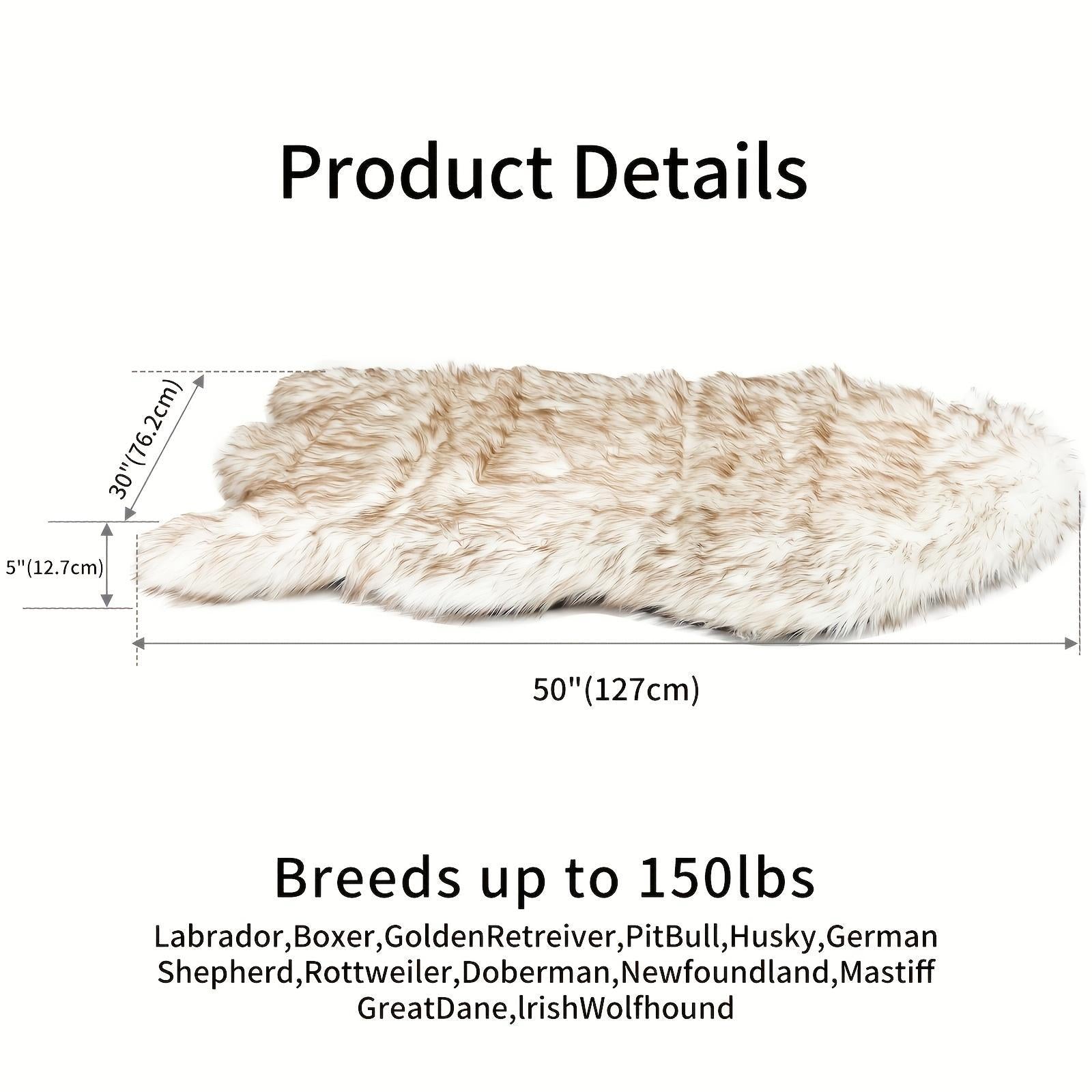 HKM-971667 Super Soft 5-Inch Thick Memory Foam Dog Bed with Removable Luxury Faux Fur Cover
