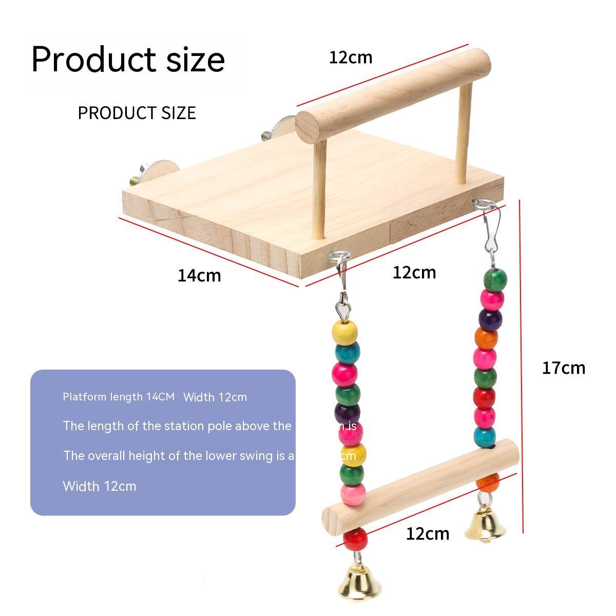 HKM-971731 Wooden Bird Suspension Bridge Ladder with Climbing Stations and Swing Set