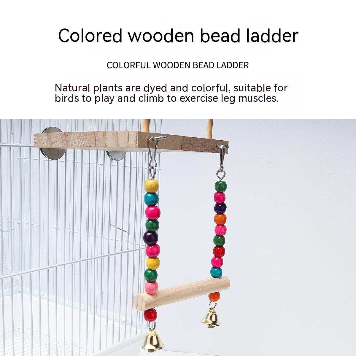 HKM-971731 Wooden Bird Suspension Bridge Ladder with Climbing Stations and Swing Set