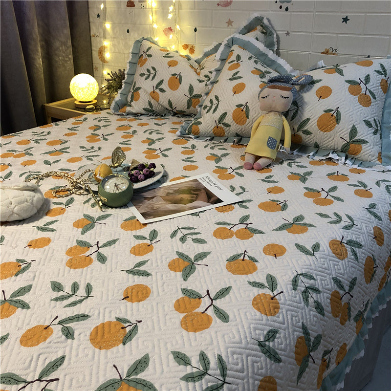 HKM-971795 Vintage Cartoon Animation Cotton Bed Cover Set with Pillow Cases, 200x230CM