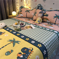 HKM-971795 Vintage Cartoon Animation Cotton Bed Cover Set with Pillow Cases, 200x230CM