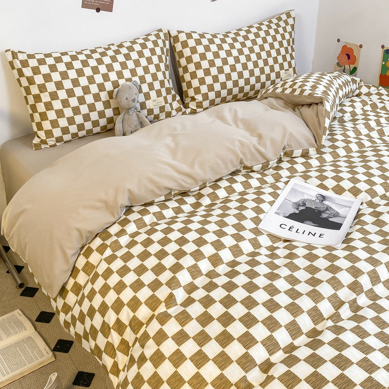 HKM-971795 Washed Cotton Double Stitch Duvet Cover Set - Multiple Sizes Available
