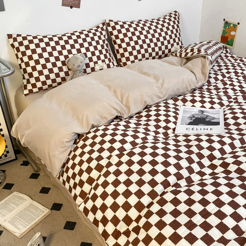HKM-971795 Washed Cotton Double Stitch Duvet Cover Set - Multiple Sizes Available