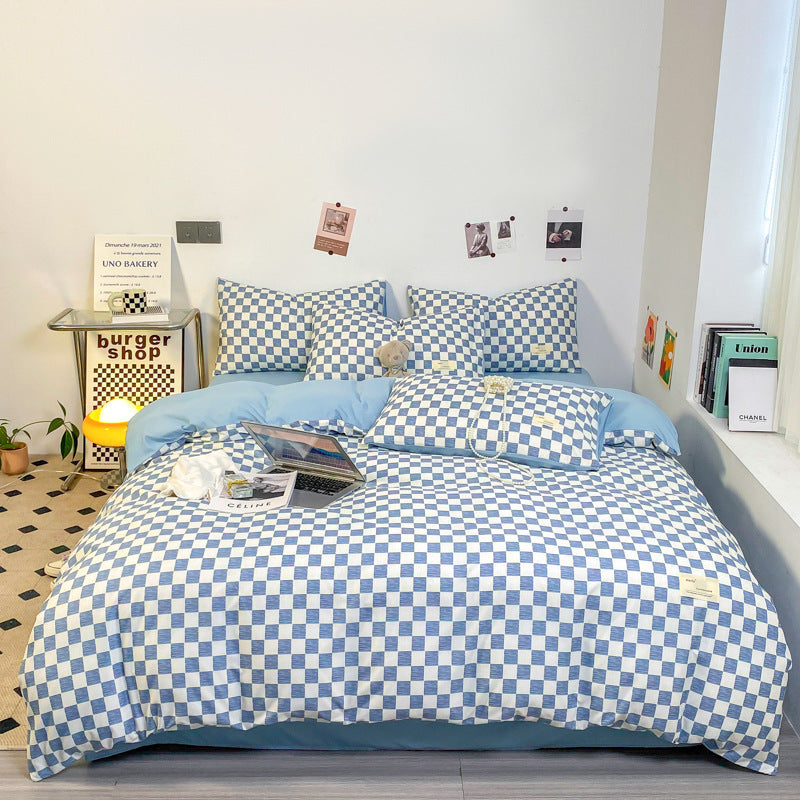 HKM-971795 Washed Cotton Double Stitch Duvet Cover Set - Multiple Sizes Available