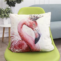 HKM-971859 Modern Minimalist Flamingo Cushion Cover in Cotton and Linen