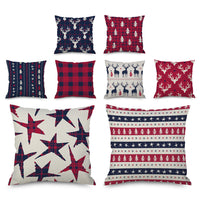 HKM-971923 Linen Christmas Tree Plaid Pillow Cover, 45CM x 45CM, Chemical Fiber