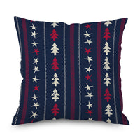 HKM-971923 Linen Christmas Tree Plaid Pillow Cover, 45CM x 45CM, Chemical Fiber
