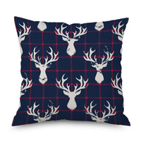 HKM-971923 Linen Christmas Tree Plaid Pillow Cover, 45CM x 45CM, Chemical Fiber
