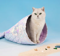 HKM-971923 Mermaid Cat Nest - Cozy Winter Pet Bed for Cats and Kittens, 85x50x20cm
