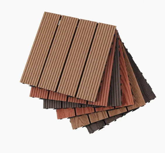 KTX-971987 Modern UV-Resistant WPC Composite Decking Interlocking Tiles for Outdoor Spaces