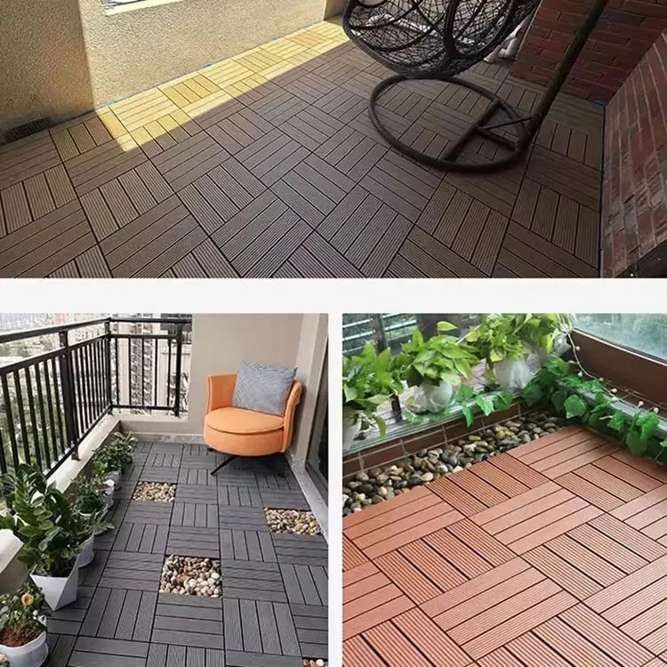KTX-971987 Modern UV-Resistant WPC Composite Decking Interlocking Tiles for Outdoor Spaces